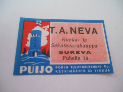 TT Etiketti Puijo T.A. Neva Sukeva