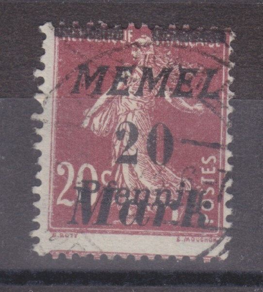 Saksa reich Memel 1922 Mi 109 leimattuna.