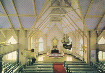 KIRKKOKORTTI - KÄLVIÄN KIRKKO - SISÄKUVA