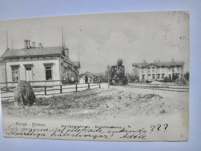 VANHA Postikortti Porvoo Rautatie Asema Juna 1903