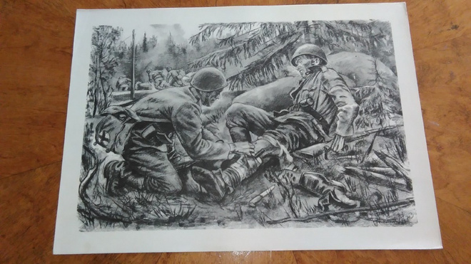 Jatkosota Haavoittunut Sotapiirros Lindeberg 1942