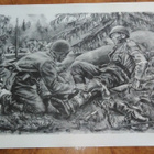 Jatkosota Haavoittunut Sotapiirros Lindeberg 1942 - pikkukuva 1