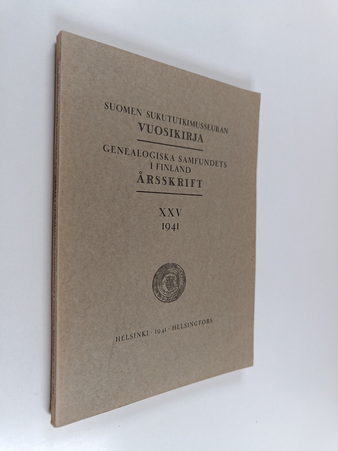 Suomen sukututkimusseuran vuosikirja XXV 1941