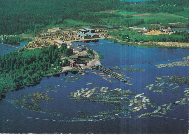 Kyröskoski. Oy Kyrö AB, Sawmill, ilmakuvakortti .e315
