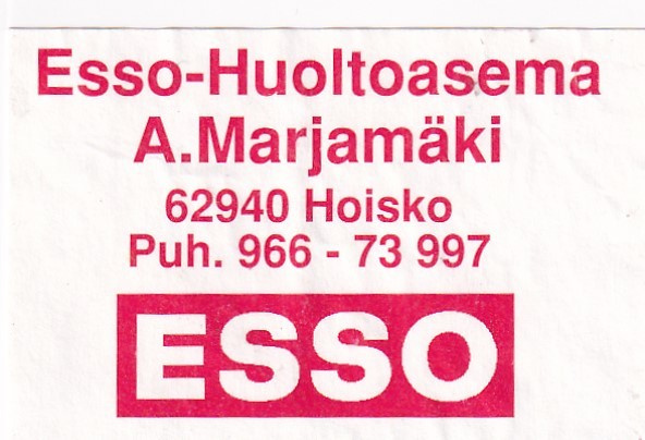 Hoisko, ESSO Huoltoasema A. Marjamäki    3/7