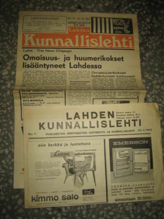 Sanomalehti: Lahden Kunnallislehti 3 kpl