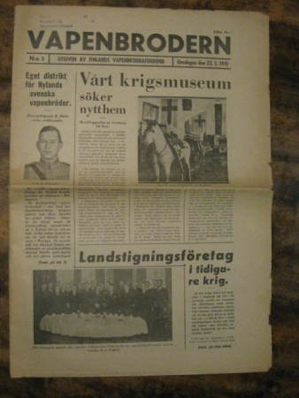 Rintamalehti: Vapenbrodern 22.1.1941