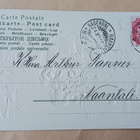 Kuusta ja lahjoja tuodaan läpi metsän, vanha joulupk p. 1909 - pikkukuva 2
