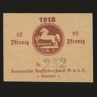 Saksa Notgeld 25 Pfennig, Hannover 1918 - pikkukuva 1