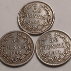 Nikolai II, hopea 50 penniset vuosilta 1907, 1908, 1911. - pikkukuva 1