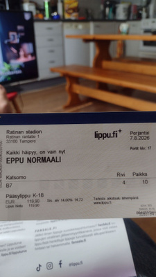Eppu normaali konserttilippu