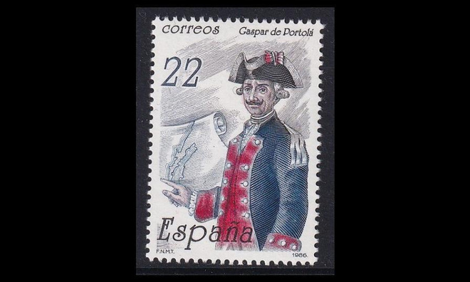 Espanja 2749 ** Valloittaja Gaspar de Portolá (1986)