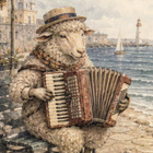 Lammas soittaa haitaria - pikkukuva 1