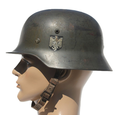 Aito saksalainen sotilaskypärä m/35 teräskypärä Heer DD WW2