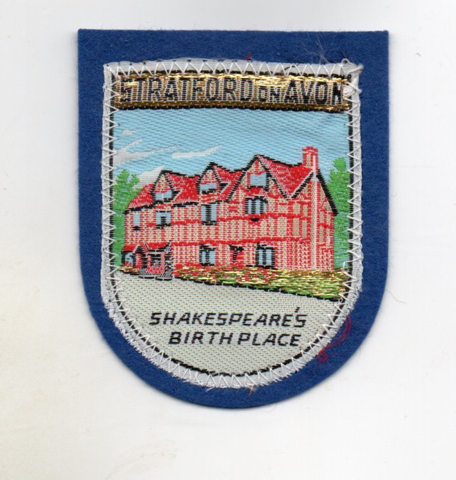 Englanti: Stratford on Avon (matkailu/hihamerkki, kangasta)