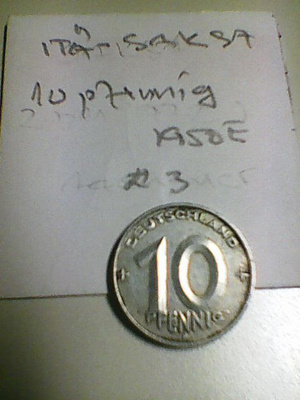Itä-Sksa 10 pfennig 1950E, km#3
