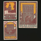 Saksa Notgeld 10, 25, 50 Pfg, Malchin 1922 - pikkukuva 1