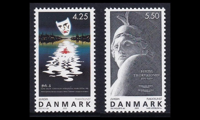 Tanska 1341-2 ** Europa julistetaide (2003)