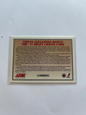 1993-94 Score Alexandre Daigle Redemption