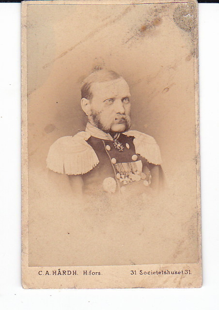 VANHA CDV Visiitti Valokuva Venäjän Eversti UPEAT Merkit1860