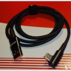 USB A - USB C -data/latauskaapeli kulmaliittimellä / 1m - pikkukuva 1