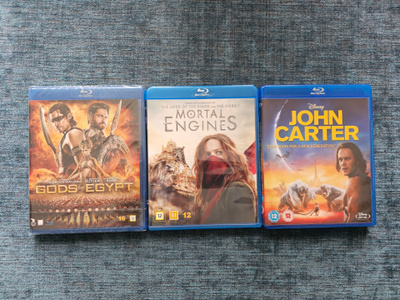 GODS of EGYPT, MORTAL ENGINES, JOHN CARTER Blu-ray.