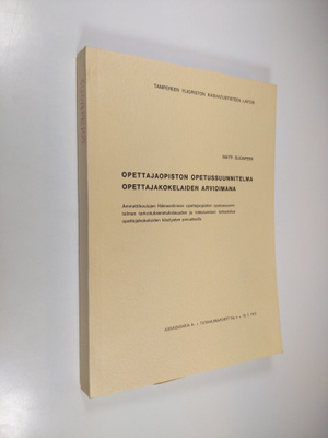Opettajaopiston opetussuunnitelma opettajakokelaiden arvi...