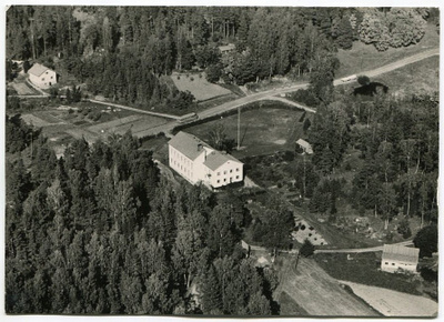 Salo Särkisalo Kansakoulu ilmakuva, kulkenut 1961