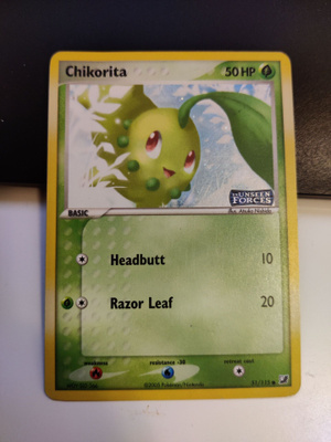 Chikorita 51/115 Reverse Holo Stamped Unseen Forces