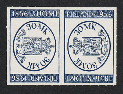 1956 Suomen Postimerkki 100v päikköpari leimaamattomana