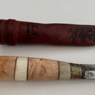 Puukko nahkatupella kahva koivu ja poronluu - pikkukuva 1