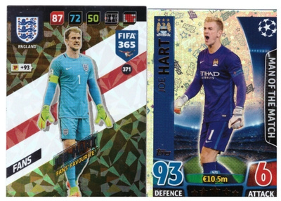 2 x Jalkapallo Mv JOE HART Englanti, Manchester City