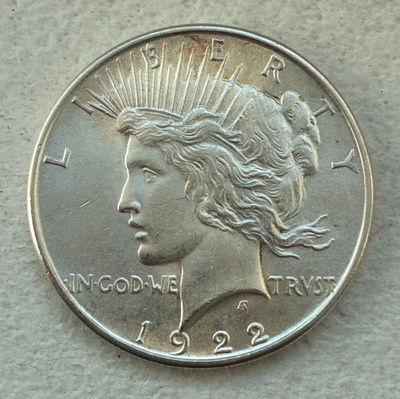 Hopearaha, 1 Dollar Morgan 1922, hopea
