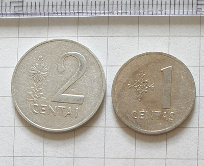Liettua1 ja 2 centu