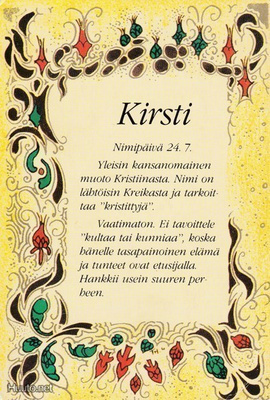 Kirsti nimipäiväkortti -91