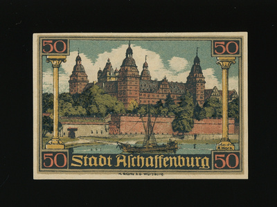Saksa Notgeld 50 Pfennig, Aschaffenburg 1921