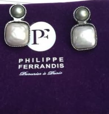 Philippe Ferrandis Paris korvaklipsit – helmiäis & Tahitinhe