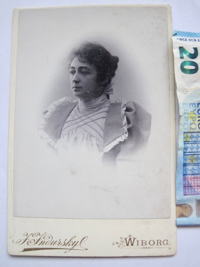 VANHA Kabientti Valokuva Kreivitär Viipuri 1890-l KOMEA