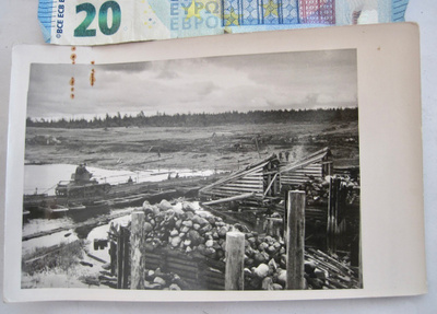 VANHA Sota Valokuva Panssarivaunu Ponttoonisilta ym 1941