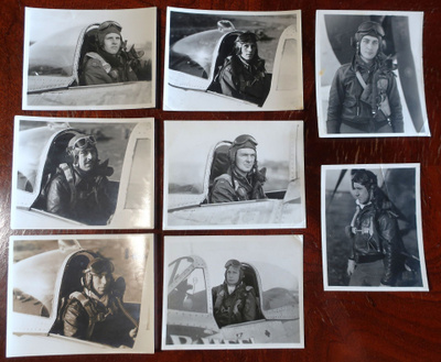 USAAF P-47 Thunderbolt lentäjien valokuvia 8 kpl US ilmavoim