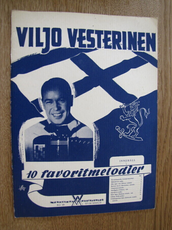 Viljo Vesterinen 10 favoritmelodier nuottivihko