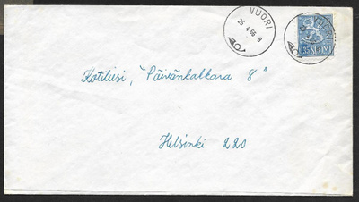 Postilähetys - Yl.m. 0,35 (LAPE 613) Vuori 25.4.66