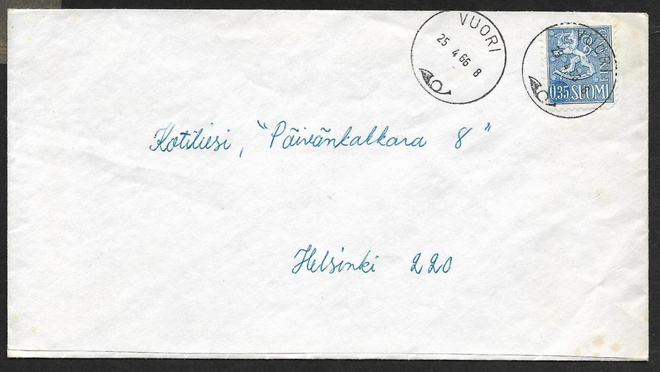 Postilähetys - Yl.m. 0,35 (LAPE 613) Vuori 25.4.66