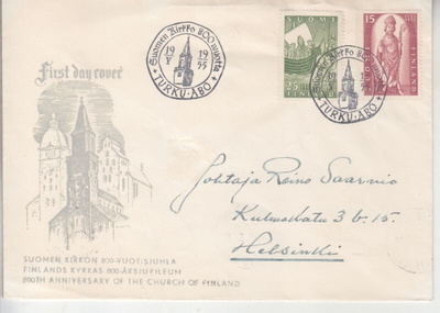 FDC 1955 Suomen kirkko