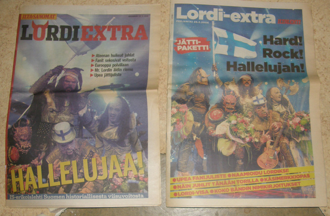 2 x Lordi Extra - iltalehti ja iltasanomat