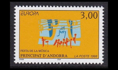 Andorra Fr 525 ** Europa kansalliset juhlat (1998)