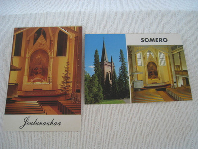 pk Somero 2 kpl kirkko joulutervehdys kulkematon