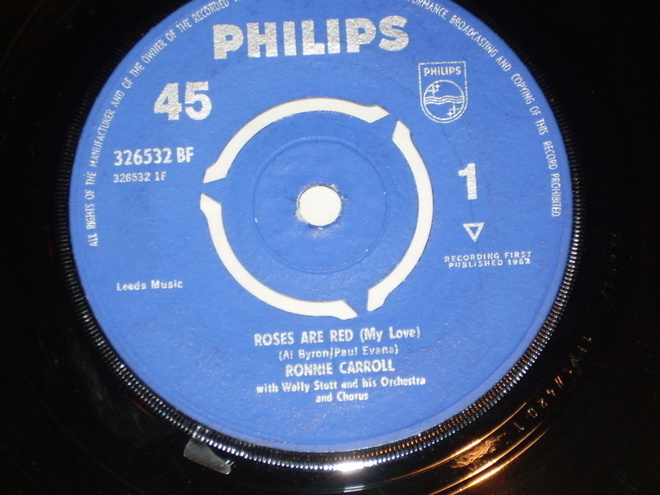 7" RONNIE CARROLL Roses Are Red - single 1962 vocal pop EX-