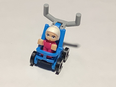 Lego Friends figuuri, vauva rattaissa