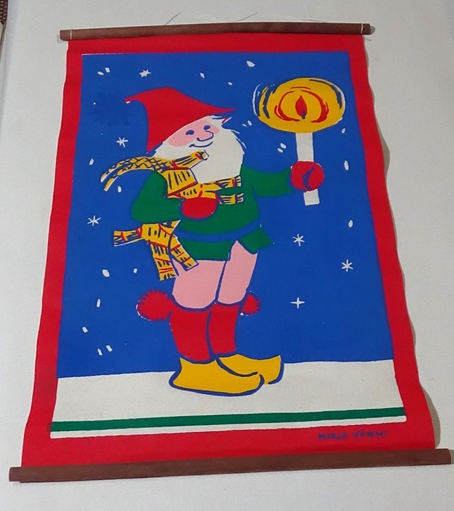 Mirja Vänni retro joulutaulu Tonttu